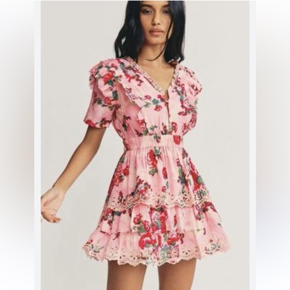• LoveShackFancy • Women’s Aldina Dress in Pink Desert
Rose Floral Pattern Smal - Picture 2 of 5